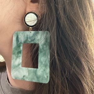 Gold & Jade colored earrings from Free People